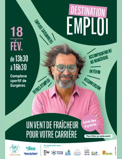 Avenir Actifs en Nouvelle-Aquitaine vous donne rendez-vous au forum Destination Emploi à Surgères le 18 février prochain !